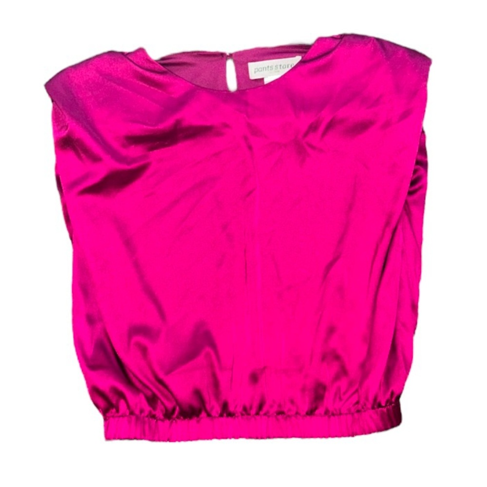 Pants Store Pink Satin Sleeveless Blouse